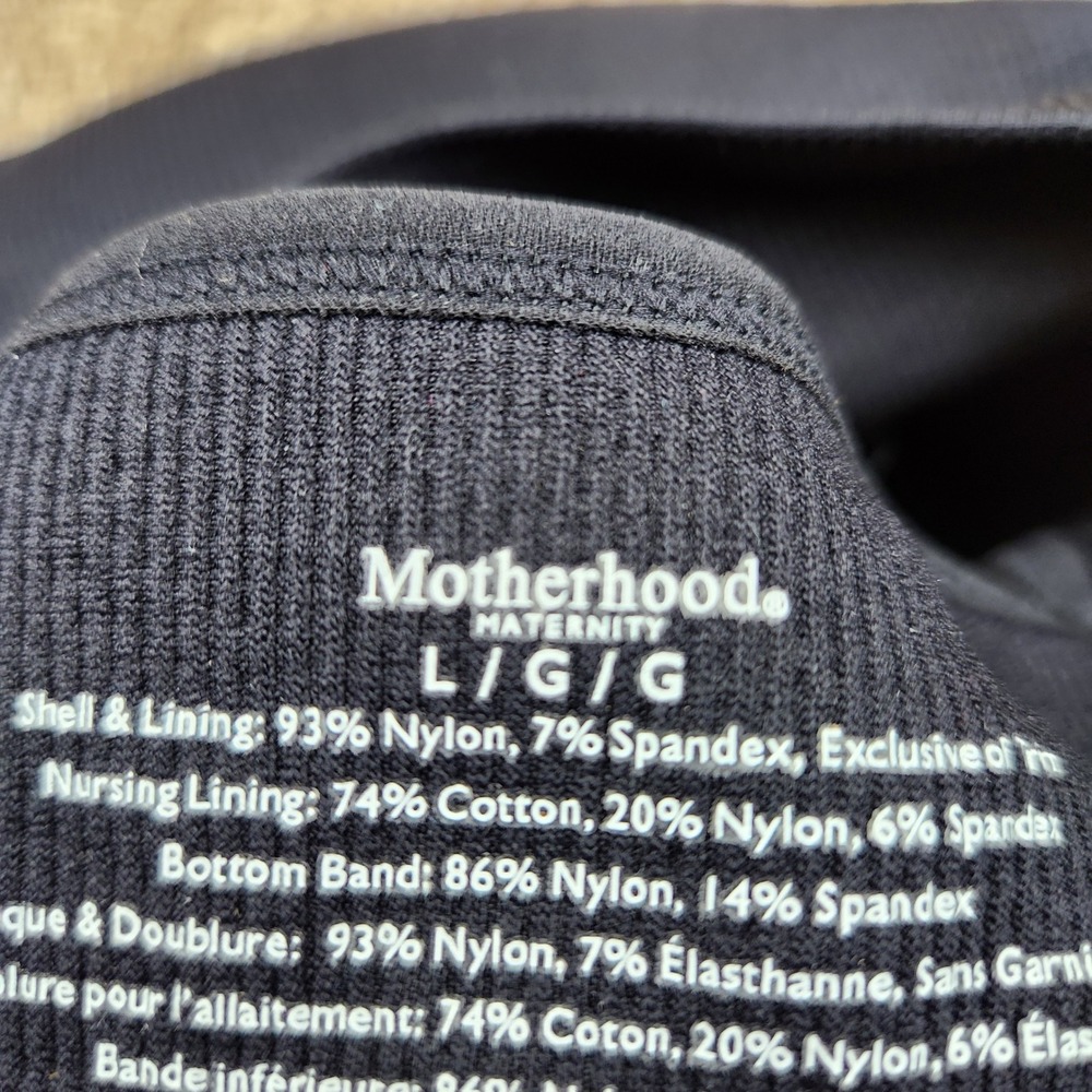 Motherhood Maternity Womens Black Seamless Ribbed Nursing Bra 94009-01 Large NWT - Picture 5 of 5